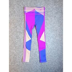 Nike Pants Womens Size Small Pink Purple Pro Cropped Stretch Seamless Workout
